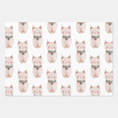 Blush Pink Meow Christmas Cat Gift Inpakpapier Vel (Voorkant 3)