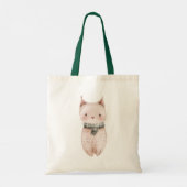 Blush Pink Meow Christmas Cat Tote Bag (Achterkant)