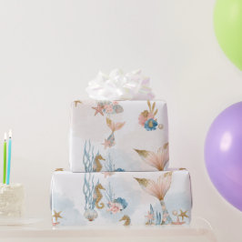 Blush Pink Mermaid Tail Baby shower Cadeaupapier