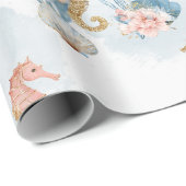 Blush Pink Mermaid Tail Baby shower Cadeaupapier (Rol Hoek)