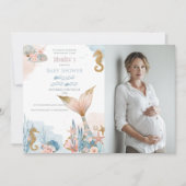 Blush Pink Mermaid Tail Baby shower Kaart (Voorkant)