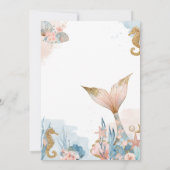 Blush Pink Mermaid Tail Baby shower Kaart (Achterkant)