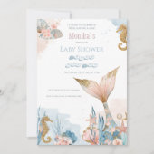 Blush Pink Mermaid Tail Baby shower Kaart (Voorkant)