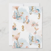 Blush Pink Mermaid Tail Baby shower Kaart (Achterkant)