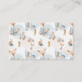 Blush Pink Mermaid Tail Baby shower Luier Ruffle Informatiekaartje (Achterkant)