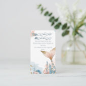 Blush Pink Mermaid Tail Baby shower Luier Ruffle Informatiekaartje (Staand voorkant)