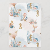 Blush Pink Mermaid Tail Baby shower Menu (Achterkant)