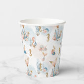 Blush Pink Mermaid Tail Baby shower Papieren Bekers (Achterkant)