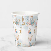 Blush Pink Mermaid Tail Baby shower Papieren Bekers (Links)