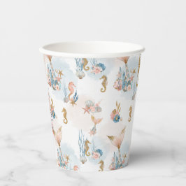 Blush Pink Mermaid Tail Baby shower Papieren Bekers