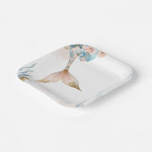 Blush Pink Mermaid Tail Baby shower Papieren Bordje (Gebogen)