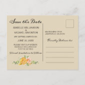 Blush Pink met gouden accenten Floral Save the Dat Aankondigingskaart (Achterkant)