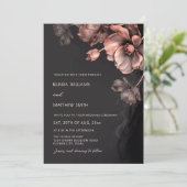 Blush Pink Metallic 3 D Flowers Wedding Invitation Kaart (Staand voorkant)