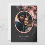 Blush Pink Metallic 3 D Flowers Wedding Invitation Kaart (Achterkant)