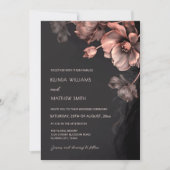 Blush Pink Metallic 3 D Flowers Wedding Invitation Kaart (Voorkant)