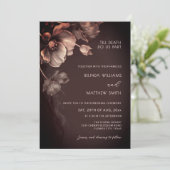 Blush Pink Metallic 3D Flowers Wedding Invitation Kaart (Staand voorkant)