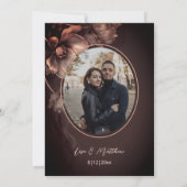 Blush Pink Metallic 3D Flowers Wedding Invitation Kaart (Achterkant)