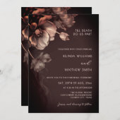 Blush Pink Metallic 3D Flowers Wedding Invitation Kaart (Voorkant / Achterkant)