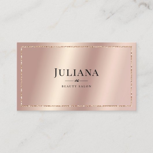 Blush Pink Metallic Folie Luxury Visitekaartje (Voorkant)