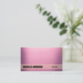 Blush Pink Metallic Minimalistisch Visitekaartje (Staand voorkant)