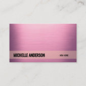 Blush Pink Metallic Minimalistisch Visitekaartje (Voorkant)