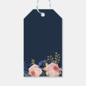 Blush Pink & Midnight Navy Florals Dank u voor uw  Cadeaulabel (Achterkant)