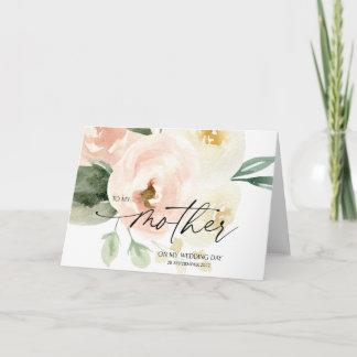 Blush Pink Mijn Moeder Trouwdag Cadeau van Bruid Kaart