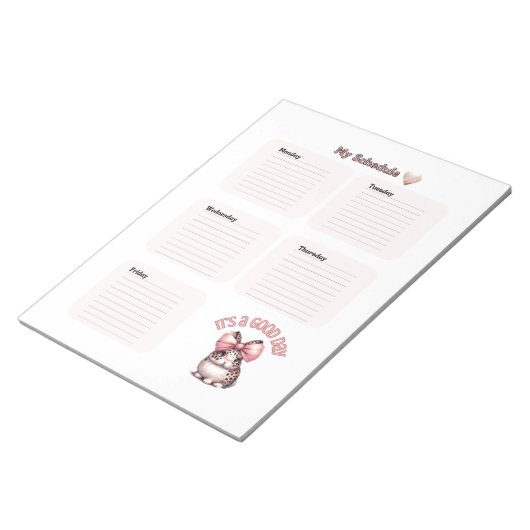 Blush Pink Mijn schema Daily Planner Notitieblok (Schuin)