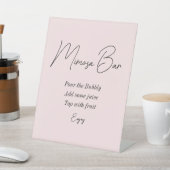 Blush Pink Mimosa Bar Vrijgezellenfeest Reclamebord Met Voetstuk (Insitu)