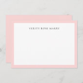 Blush Pink | Minimal Feminine Monogram Design Notitiekaartje (Voorkant / Achterkant)