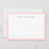 Blush Pink | Minimal Feminine Monogram Design Notitiekaartje (Voorkant)