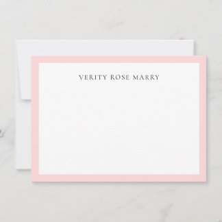Blush Pink | Minimal Feminine Monogram Design Notitiekaartje