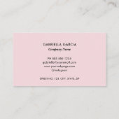 Blush Pink Minimal QR Code Logo Visitekaartje (Achterkant)