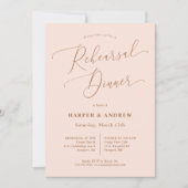 Blush Pink Minimal Wedding Rehearsal Kaart (Voorkant)