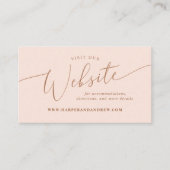 Blush Pink Minimal Wedding Website Informatiekaartje (Voorkant)