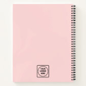 Blush pink minimalist | Aangepaste zakelijke Logo Notitieboek (Achterkant)