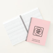Blush pink minimalist | Aangepaste zakelijke Logo Notitieboek (Binnen)
