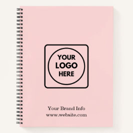 Blush pink minimalist | Aangepaste zakelijke Logo Notitieboek