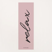 Blush Pink Minimalist Chic Script "Relax" Yogamat (Voorkant)