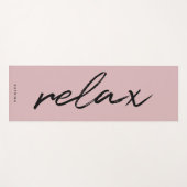 Blush Pink Minimalist Chic Script "Relax" Yogamat (Voorkant (horizontaal))