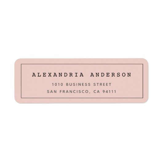Blush Pink Minimalist Clean Border Address Label (Voorkant)