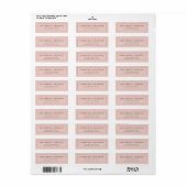 Blush Pink Minimalist Clean Border Address Label (Full Sheet)