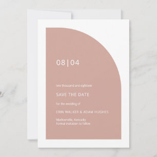 Blush Pink Minimalist Monogram Half Arch Weddensch Save The Date