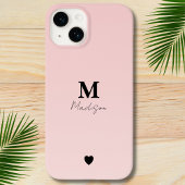 Blush Pink Minimalist Monogram Naam Case-Mate iPhone Case