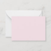 Blush Pink Minimalist Monogram Name Flat Note Card Notitiekaartje (Achterkant)