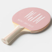 Blush pink minimalist monogram tafeltennisbatje (Voorkant Gekanteld)
