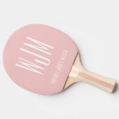 Blush pink minimalist monogram tafeltennisbatje (Zijkant)