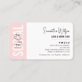 Blush Pink Minimalist Nails Beauty Salon Visitekaartje (Achterkant)