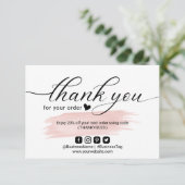 Blush Pink Minimalist Order Hartelijk dank Bedankkaart (Staand voorkant)