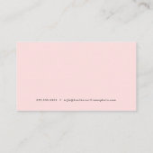 Blush Pink Minimalist Photography Visitekaartjes (Achterkant)